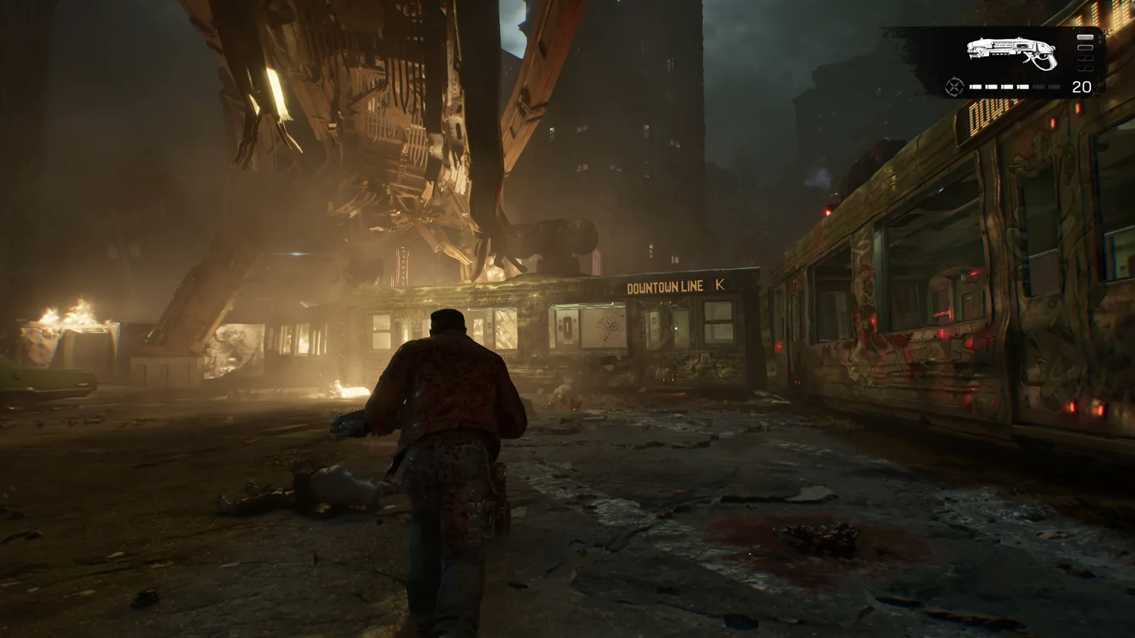 Parada del Downtown Line ardiendo en Gears of War: E-Day