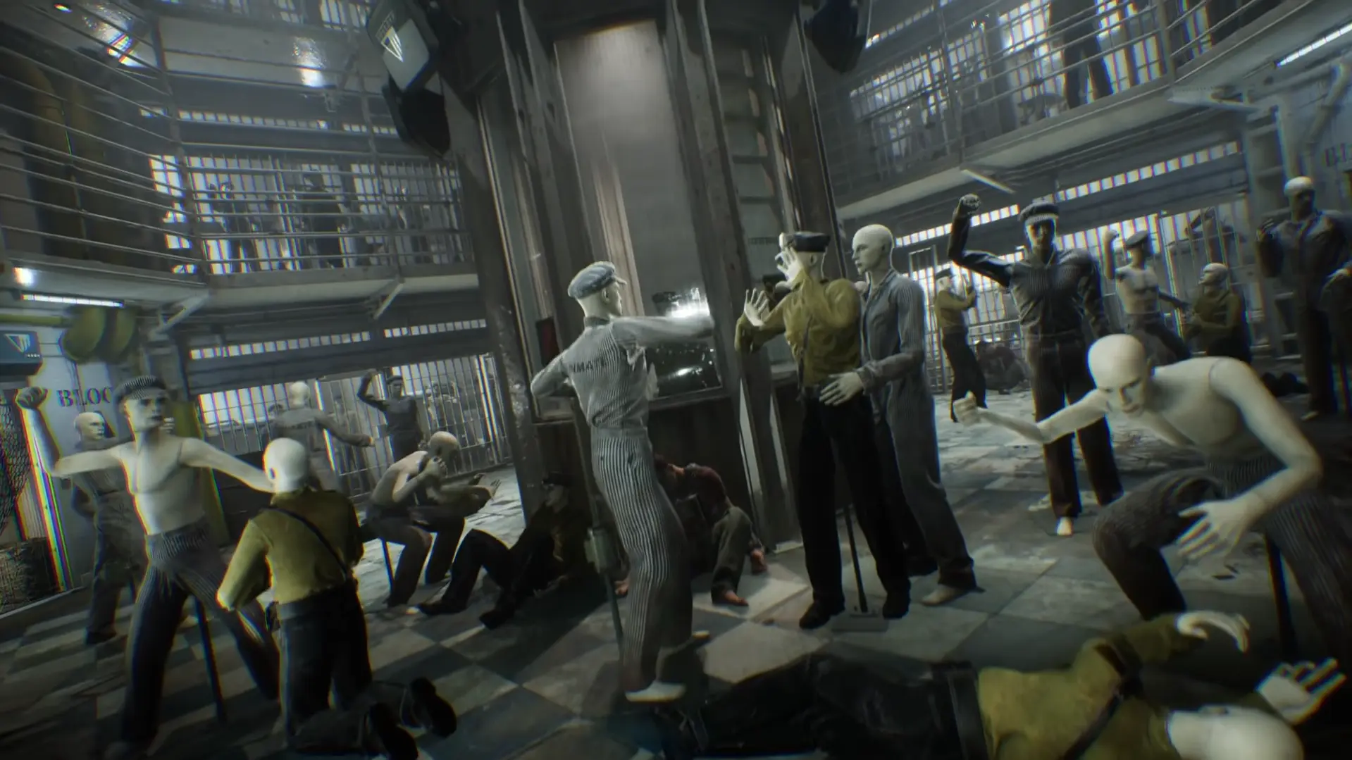 Grupo de Reactivos de The Outlast Trials cooperando bajo la niebla del cementerio en la Temporada 7 Project Boneyard
